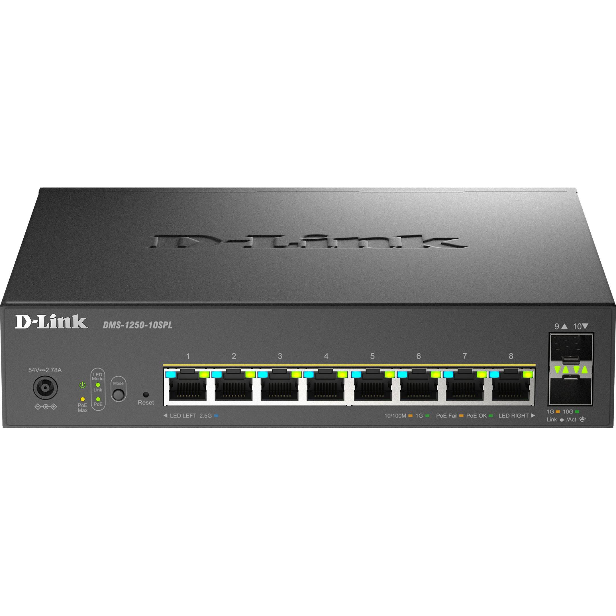 D-Link DMS-1250-10SPL (10 porte), Switch di rete, Nero
