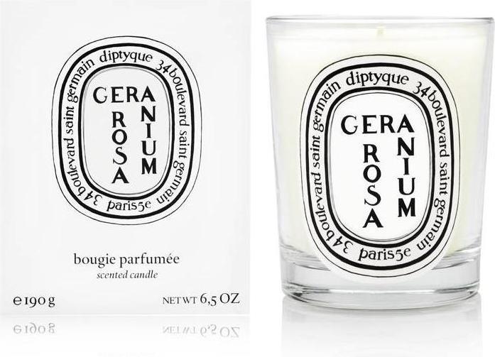 Actual product image Diptyque Scented candle in a jar Geranium Pink (190 g)