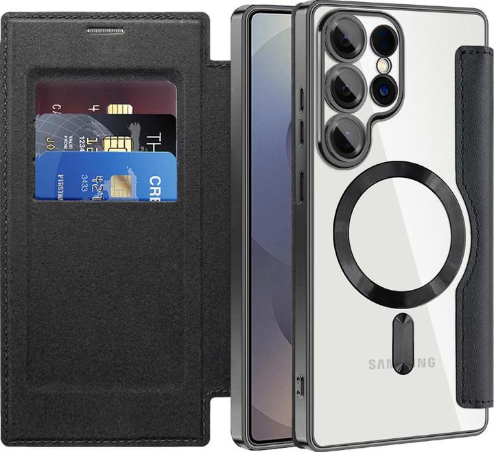 Techsuit - SmartMag Book Case - Samsung Galaxy S25 Ultra - Black (Samsung Galaxy S25 Ultra)