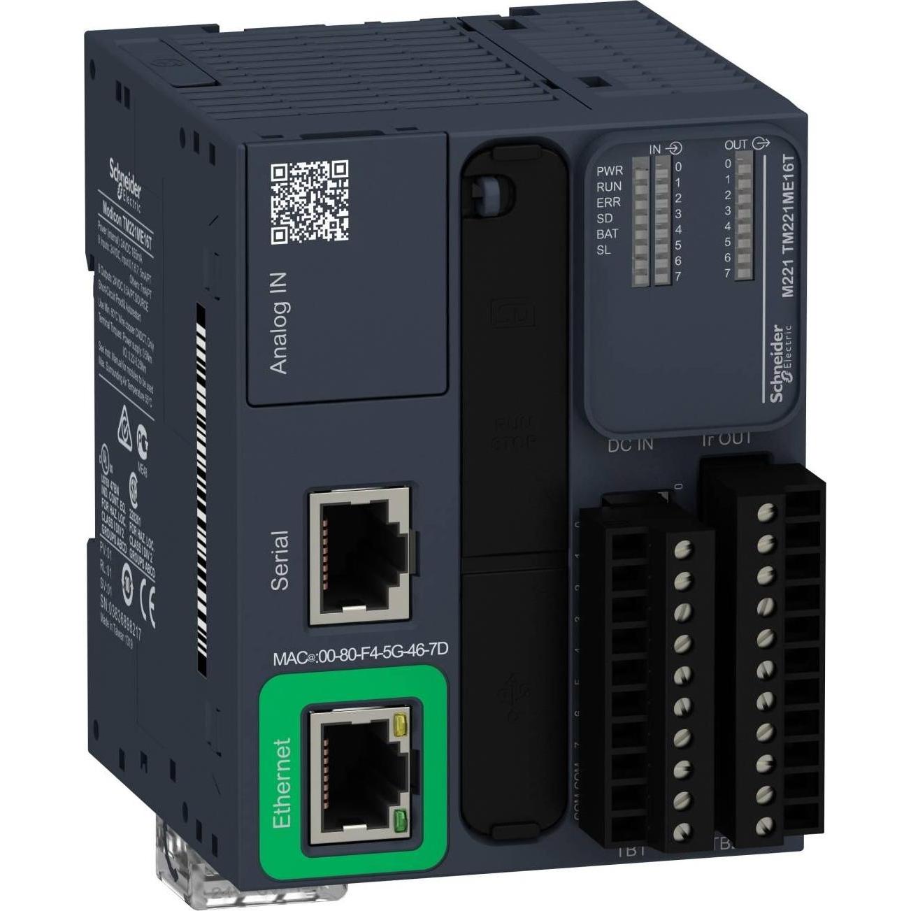 Schneider Electric CONTROLLORE M221-16IO Tr.PNP Eth Modular, Domotica
