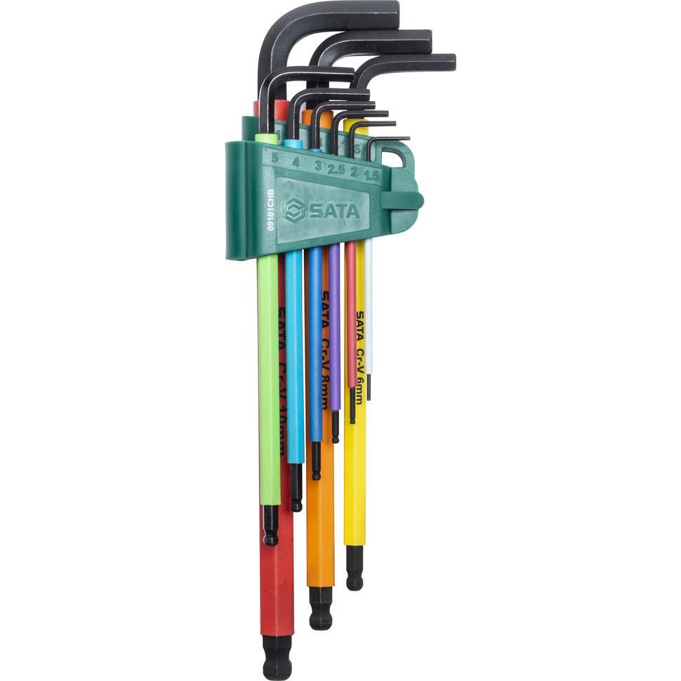 MGA, Sechskantschlüssel, SATA 9 Stück Sechskantschlüssel mit Kugelspitze – ST09101CHBSJ