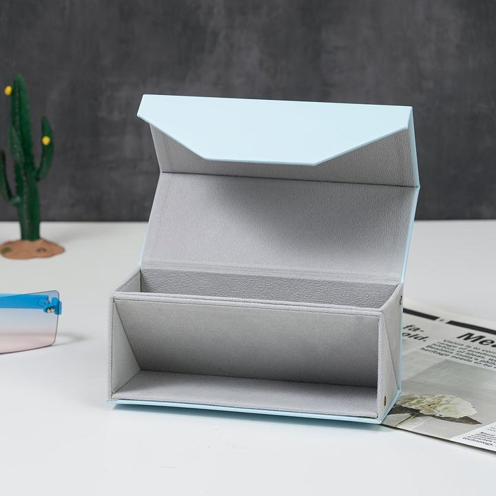 Actual product image Only-Bags.Store PU leather storage box with velvet lining | Multi-coloured 2-compartment organiser for glasses,