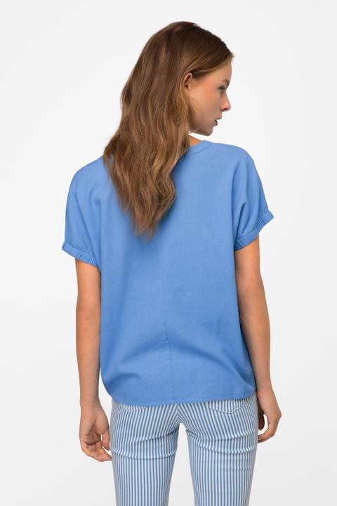 Immagine prodotto Laurasøn Leinenmix-Bluse, Tunika-Ausschnitt, elastischer Halbarm-Abschluss (M)