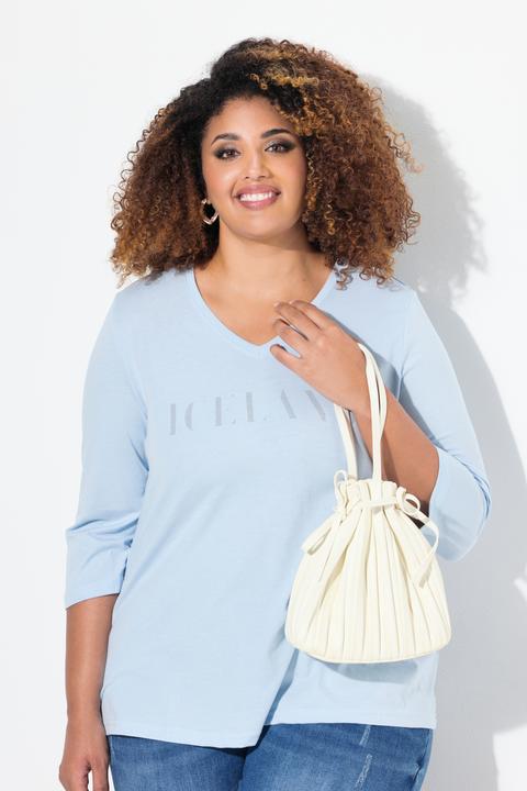 Immagine prodotto Ulla Popken Maglia classica con scritta, scollo a V e maniche a 3/4 (58)