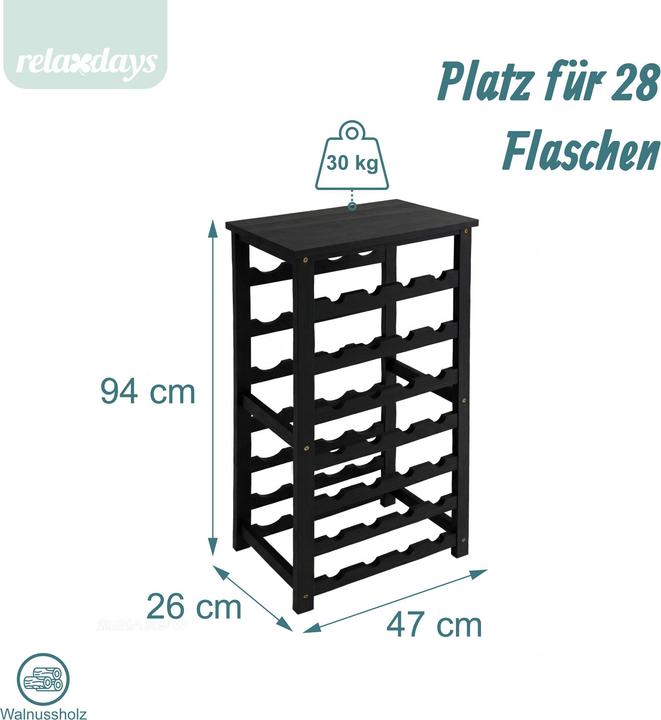Actual product image Relaxdays winerack (28 bottles, 47 x 26 x 94 cm)