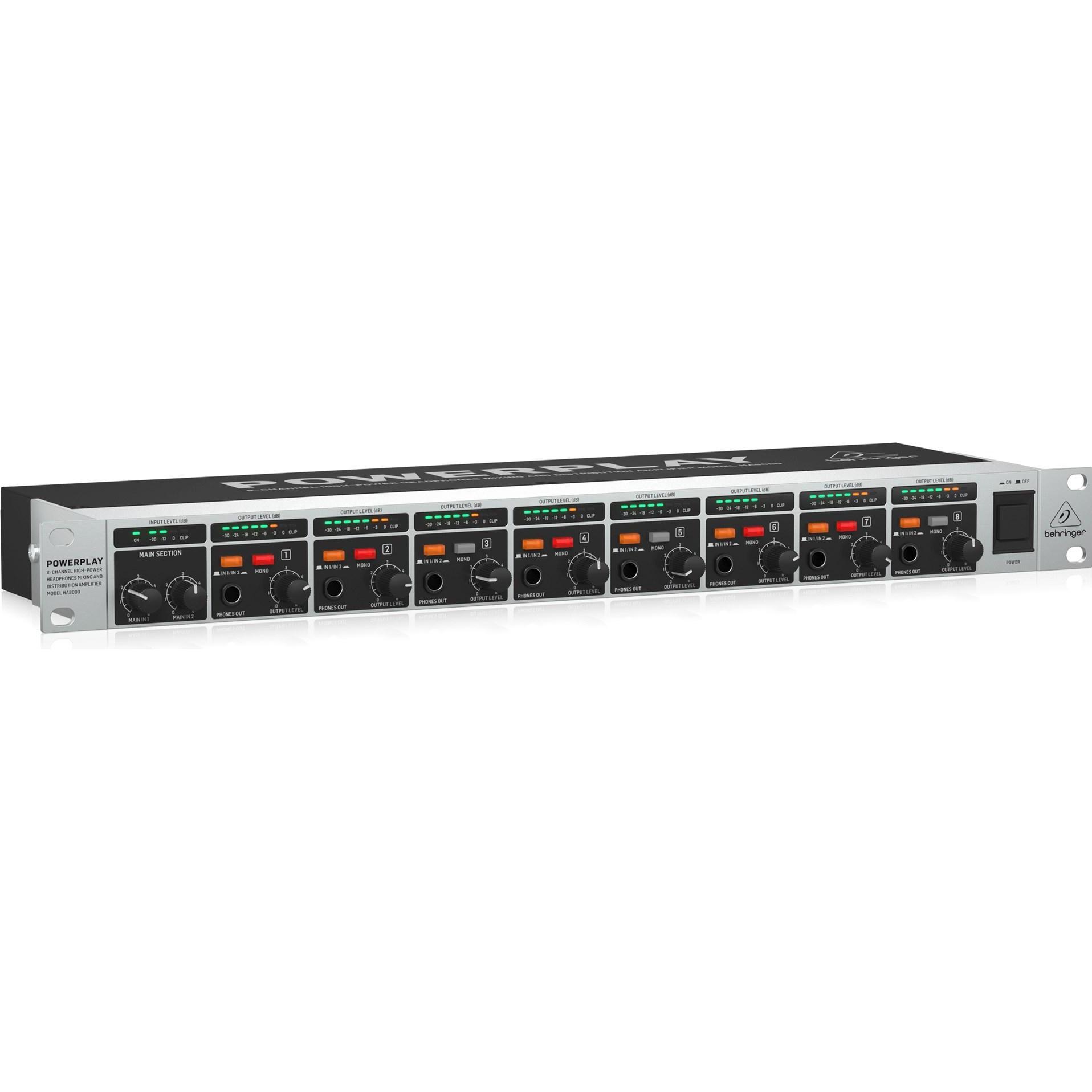 Behringer PowerPlay PRO-8 HA8000, Kopfhörerverstärker, Schwarz, Grau