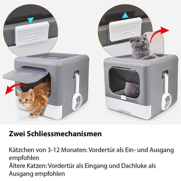 Immagine prodotto Hermex Toilette con cappuccio per lettiere per gatti XXL con coperchio e filtro (Lettiera per gatti chiusa)