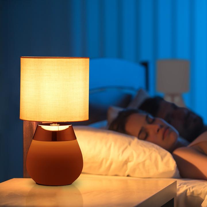 Produktbild Relaxdays Tischlampe mit Stoffschirm 2er Set (E14)