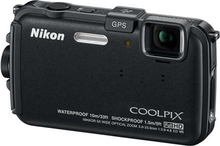 Nikon Coolpix AW100, 16MP, impermeabile, zoom 5x, nero (1/2,3'')