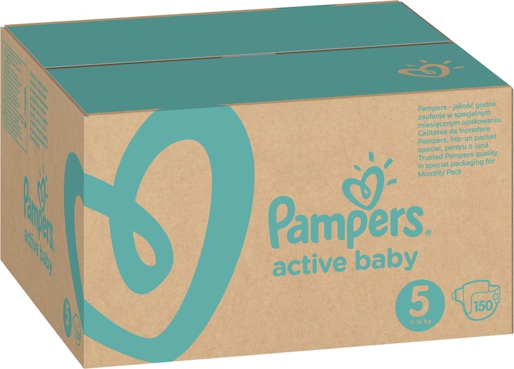 Produktbild Pampers Active Baby (Gr. 5, Monatsbox, 150 Stück)