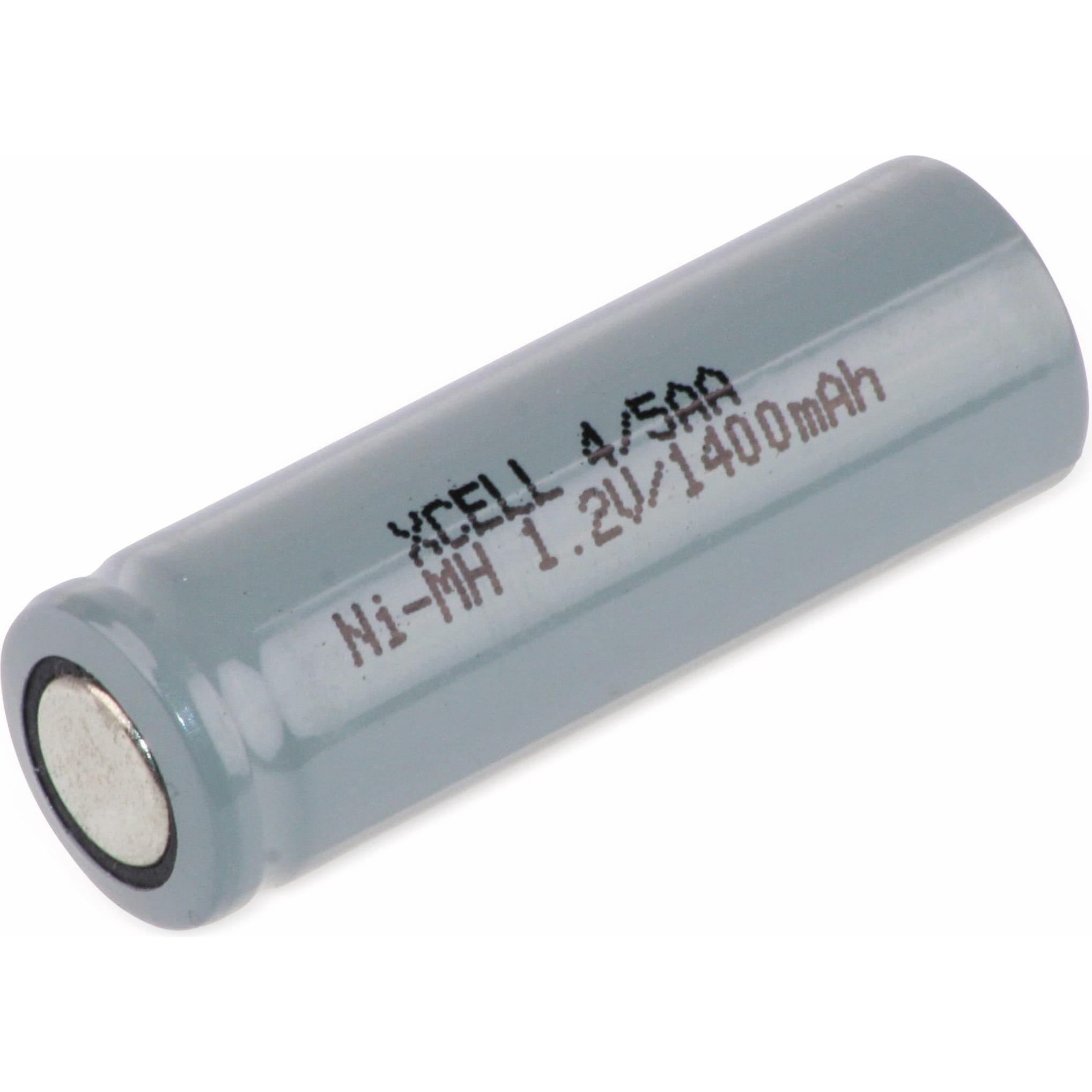 XCell NiMH-Akku, Industriezelle, 4/5 AA, Flat-Top, 43x14,5mm, 1,2V/1400mAh (1 Stk., 4/5 AA, 1400 mAh, Akku), Akku Ladege...