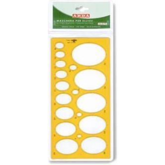 Arda, Righello, Stencil 75mm forme ovali (27 cm)