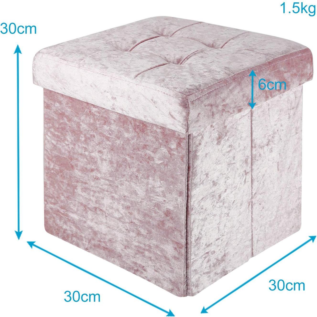 Thumbnail - Intirilife, Hocker + Pouf, Sitzwürfel Samt Rosé