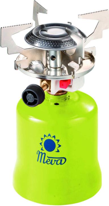 Produktbild Meva Gas-Campingkocher mit punktierten Gaskartuschen FOCUS Piezozünder 1,4 kW