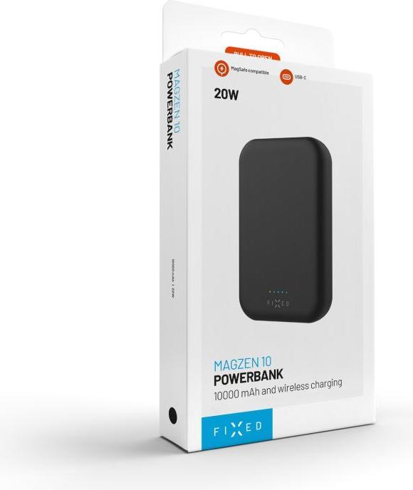 Produktbild Fixed MagZen Trådløs PD 20W Power Bank 10.000 mAh Sort Powerbank - Sort - 10000 mAh (10000 mAh, 20 W, 37 Wh)