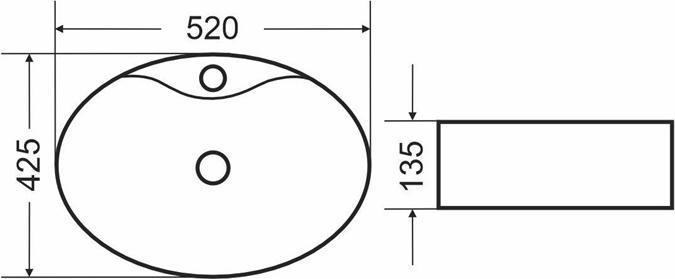 Actual product image Domoletti COUNTER TOP WASHBASIN 52CM ACB8041 (430 mm, 520 mm)