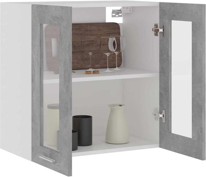 Image du produit vidaXL Nazonor (1x Hängeschrank aus Glas (2 Türen) 60 cm breit, 60 cm hoch) (60 x 31 x 60 cm)