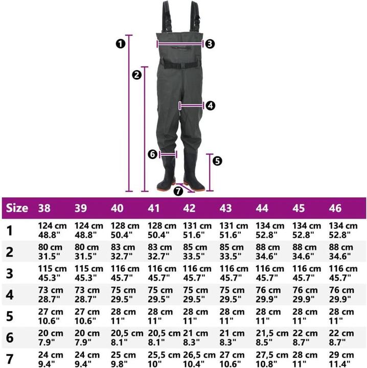 Image du produit vidaXL Waders avec bottes et ceinture (46)