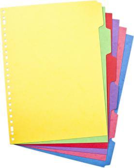 Image du produit Oxford Intercalaires en carton, vierges, DIN A4, couleur, 6 pièces