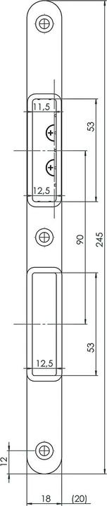 Produktbild KFV Schliessblech zu Magnetfallenschloss 116-245-18HR/41, Edelstahl (Türgriff)