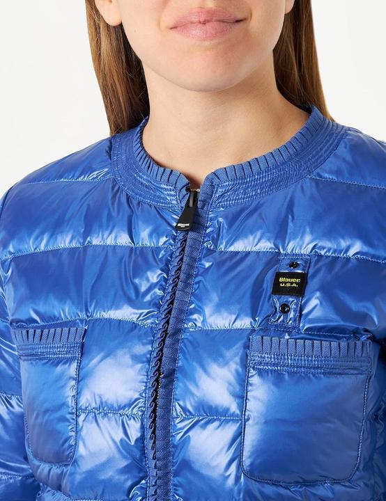 Actual product image Blauer Short Feather-Trimmed Quilted Jacket with Four Pockets