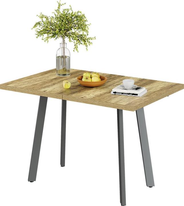 Actual product image Vicco Dining table Tisko, Rustic oak/grey, 160 x 80 cm with extendable table top (120 x 80 x 76 cm)