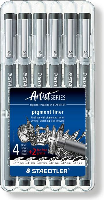 Productafbeelding Staedtler pigmentfolie 6ST Doos (Black, 6 x)