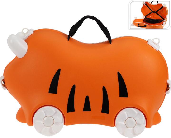 ProWorld Robuster Kinder Trolley Hartschalenkoffer Orange – Stabiler Koffer mit Sitzfunktion (32 l)