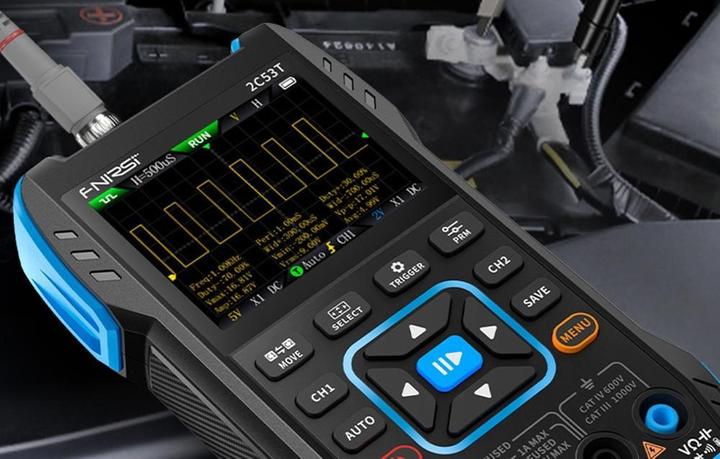 Actual product image Fnirsi 2C53T portable 3in1 oscilloscope multimeter signal generator (CAT II 300V)