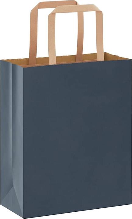 Produktbild VidaXL Kraftpapiertüten 250 Stk. mit Henkel Blau 18x8x22 cm Papiertüte (Geschenktüte, 250 x)