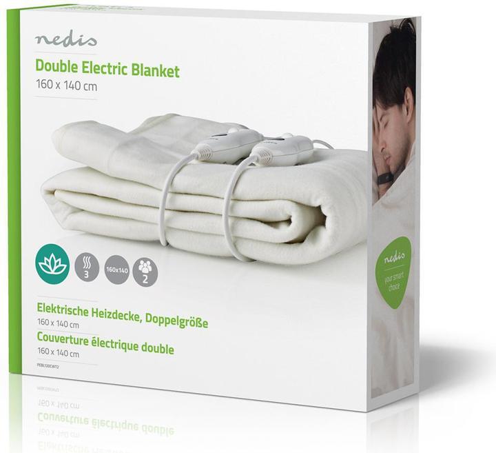 Actual product image Nedis Electric blanket - Polyester blanket - Double size - 140 x 160 cm - 3 heat levels - Removable (160 x 140 cm)