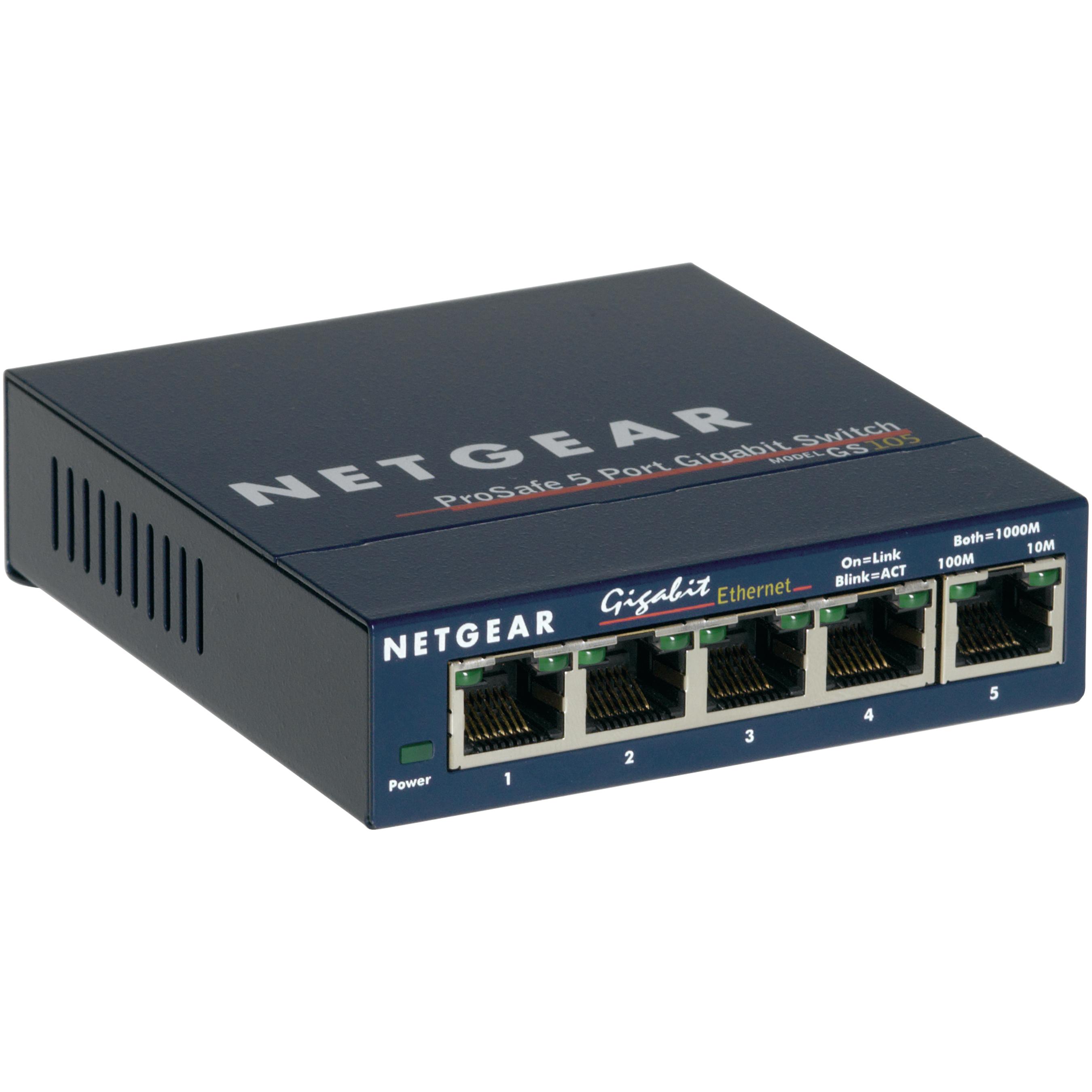 Netgear GS105GE (5 Porte), Switch Di Rete, Blu