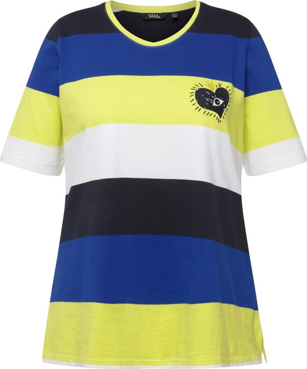 Produktbild Ulla Popken T-Shirt, Ringel, Herz-Stickerei, Rundhals, Halbarm (50, 52)