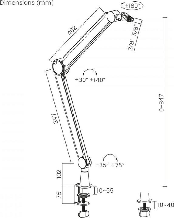 Actual product image NanoRS 3/8 & 5/8 Microphone Holder 1kg max RS421