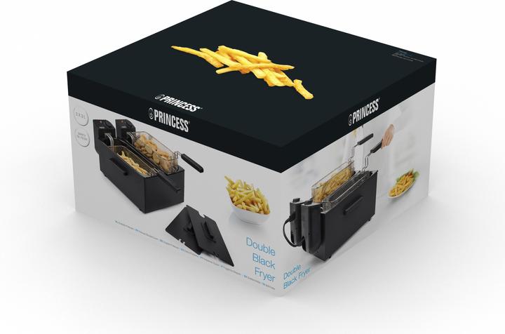 Image du produit Princess 183028 Double Black Fryer, Deep fryer, 6 L, 1.8 kg, 190 °C, Double, Black