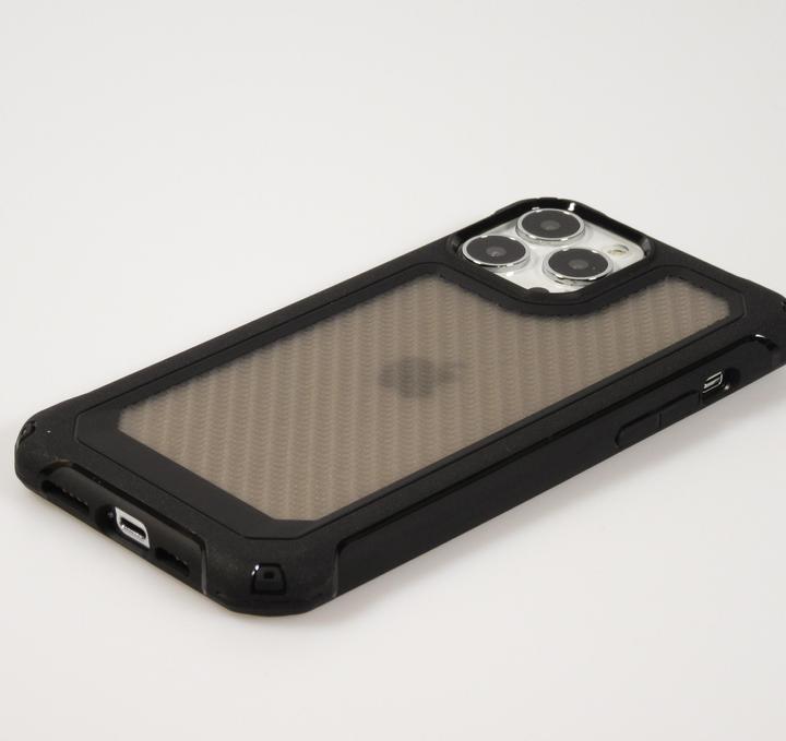 Immagine prodotto PhoneLook Copertura compatta Military Elite con supporto in carbonio semitrasparente (Apple iPhone 13 Pro)