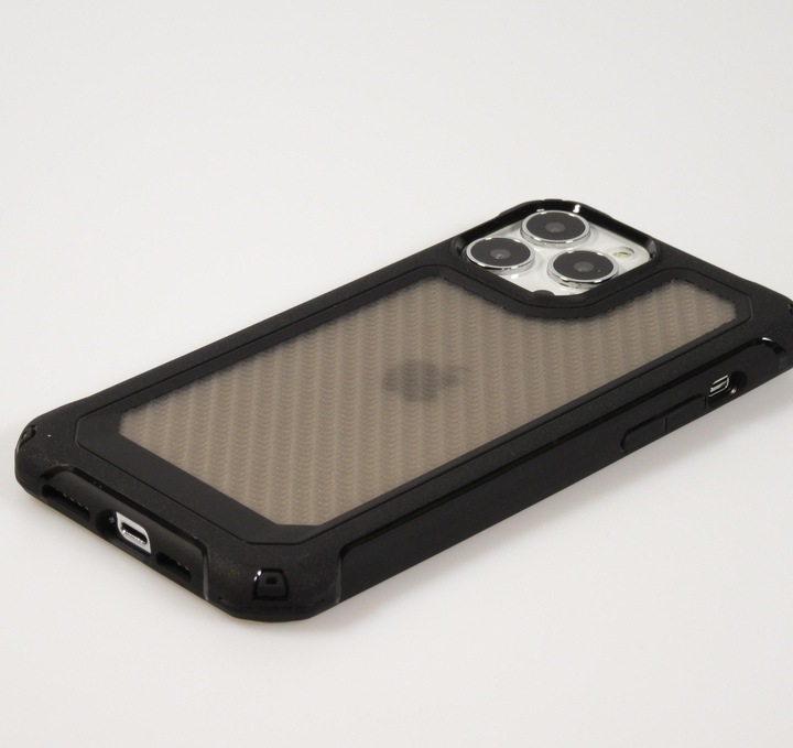 Image du produit PhoneLook Coque Cover Military Élite avec dos en carbone semi-transparent (Apple iPhone 13 Pro)