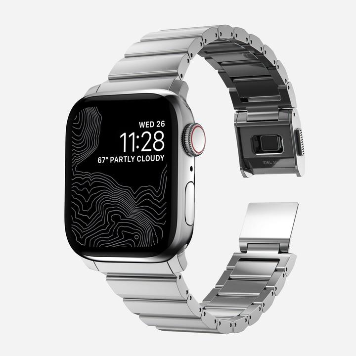 Image du produit Nomad Bande en acier inoxydable -terÃƒ¤sranneke, Apple Watch 41 / 40 /, hopea (41 mm, Acier inoxydable)
