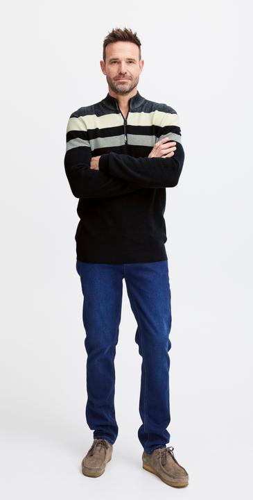 Produktbild FQ1924 FQKyle stripe halfzip rib- knit 21900654 (3XL)