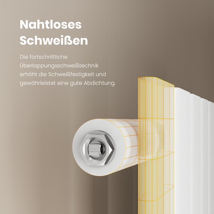 Produktbild Emke Heizkörper, Flachheizkörper mit Zentralanschluss, Weiss 180x30cm 627W Einlagig (627 W)