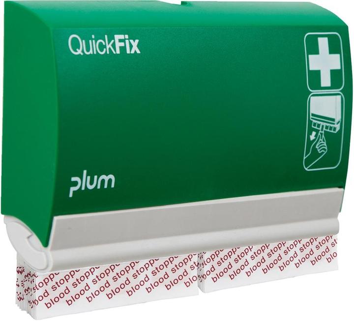 Plum Dispenser di cerotti QuickFix, con 2x45 cerotti Blood Stopper, verde/bianco (90x)