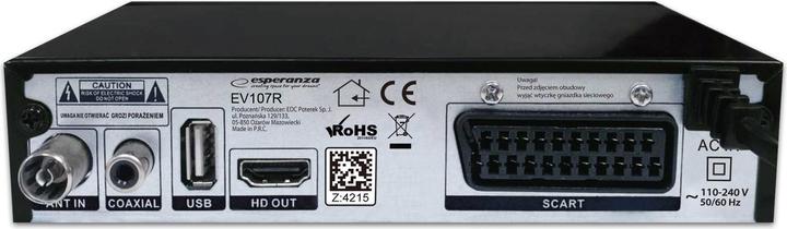 Immagine prodotto Esperanza EV107R TV Set-Top-Box Kabel Schwarz (DVB-T2)