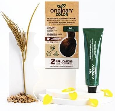 Originary Color Professional Permanent Coloring Set Color 5-7 Light Brown (5-7 Light Brown)