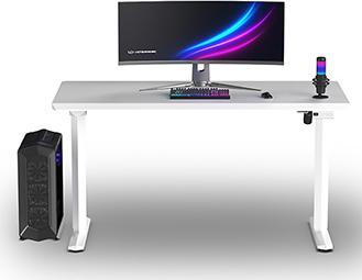 Actual product image Ultradesk Gaming-Tisch QUEST, 140x70cm, 72-120cm, weiss-weiss