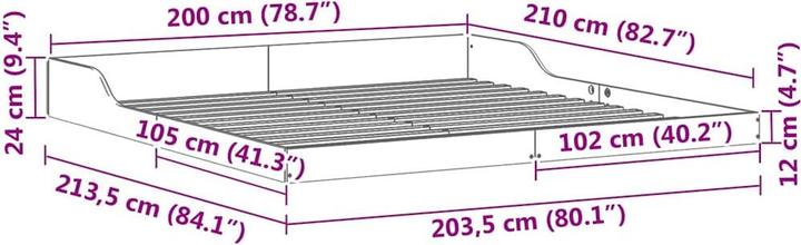 Actual product image vidaXL Plattformbettgestell (200 x 210 cm)