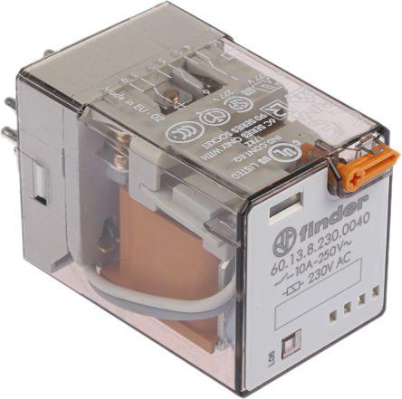 Actual product image Finder 60.13.8.230.0040 Plug-in relay 230 V/AC 10 A 3 changeover contacts 1 pc. (6,01382E+11)