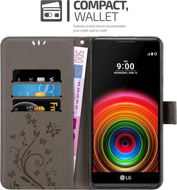 Actual product image Cadorabo Flower Book Cover (LG X Power)
