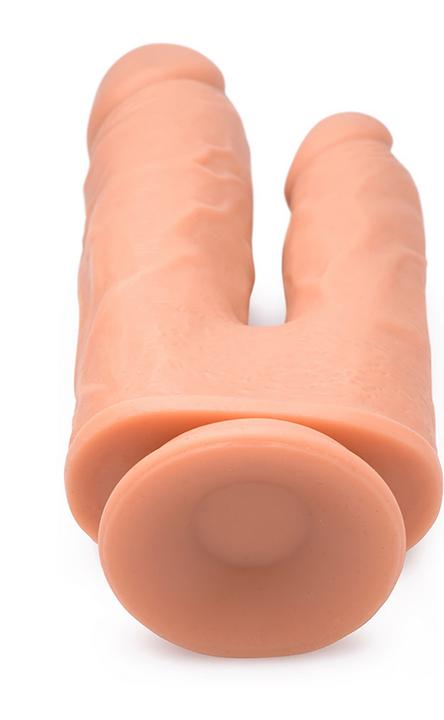 Actual product image Curve Toys 8" Double Shot Liquid Silicone Double Penetration Dildo 10X w/Tu