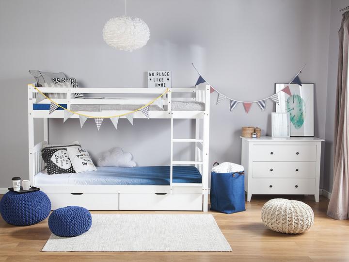 Actual product image Beliani Wooden loft bed with bed base white 90 x 200 cm REVIN (90 x 200 cm)