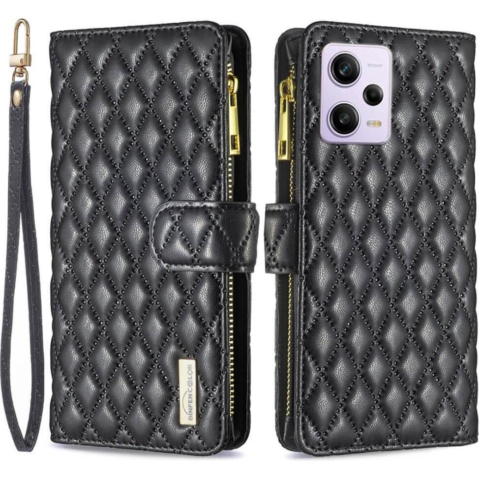 Binfen Color Xiaomi Poco X5 Pro - BINFEN Brieftaschen Hülle schwarz (Xiaomi Poco X5 Pro), Smartphone Hülle, Schwarz